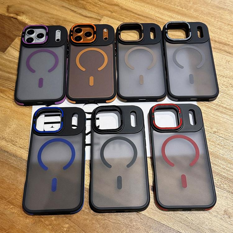Ốp lưng điện thoại MagSafe nam châm giữ ống kính kim loại mờ cảm giác da, dành cho iPhone 16 Plus, dành cho iPhone 16, dành cho iPhone 15 Pro Max, dành cho iPhone 15 Pro, dành cho iPhone 15, dành cho iPhone 14