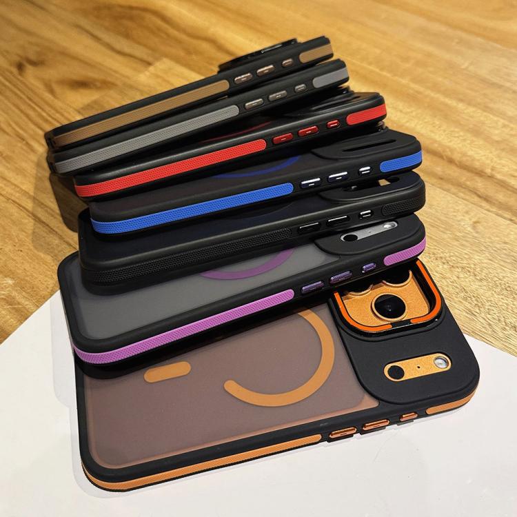 Ốp lưng MagSafe từ tính giữ ống kính kim loại nhám cảm giác da, dành cho iPhone 17 Pro Max, dành cho iPhone 17 Pro, dành cho iPhone 17, dành cho iPhone Air, dành cho iPhone 16 Pro Max, dành cho iPhone 16 Pro