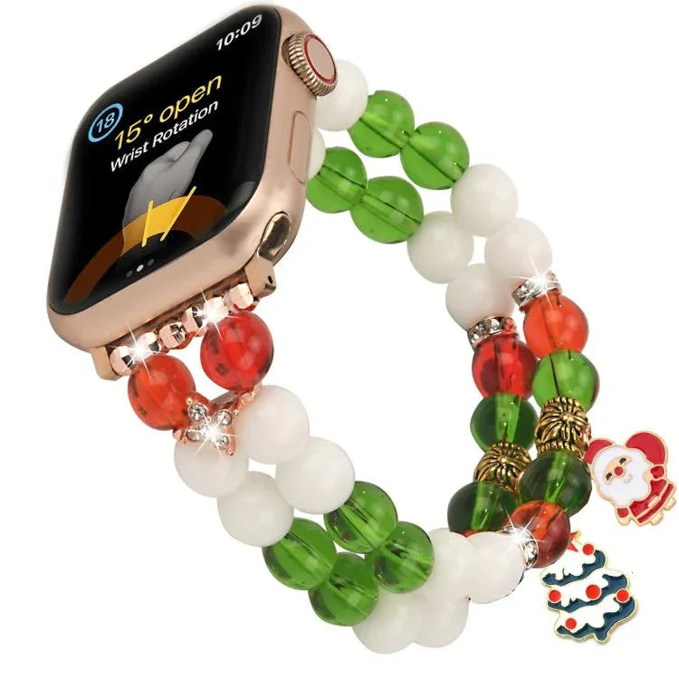 Dây đồng hồ chuỗi hạt Giáng Sinh rộng 20mm, dành cho Apple Watch 46mm / 49mm / 45mm / 44mm, dành cho Apple Watch 42mm / 41mm / 40mm / 38mm