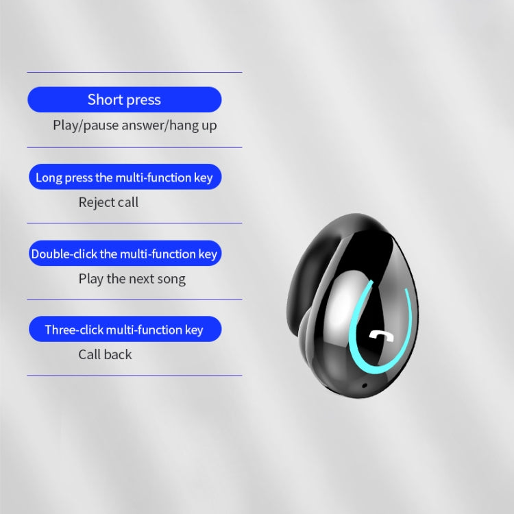 Tai nghe Bluetooth V5.0 kẹp tai siêu nhẹ YX08, tai nghe stereo kẹp tai có mic, đơn