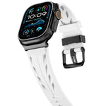 Dây đồng hồ silicone khóa chốt màu đen, dành cho Apple Watch 46mm / 49mm / 45mm / 44mm, dành cho Apple Watch 42mm / 41mm / 40mm / 38mm