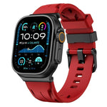 Dây đồng hồ silicone khóa chốt màu đen, dành cho Apple Watch 46mm / 49mm / 45mm / 44mm, dành cho Apple Watch 42mm / 41mm / 40mm / 38mm