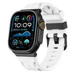 Dây đồng hồ silicone khóa chốt màu đen, dành cho Apple Watch 46mm / 49mm / 45mm / 44mm, dành cho Apple Watch 42mm / 41mm / 40mm / 38mm