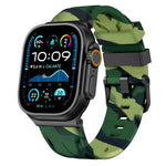 Dây đồng hồ silicone khóa chốt màu đen, dành cho Apple Watch 46mm / 49mm / 45mm / 44mm, dành cho Apple Watch 42mm / 41mm / 40mm / 38mm