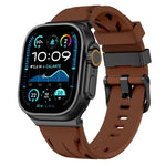 Dây đồng hồ silicone khóa chốt màu đen, dành cho Apple Watch 46mm / 49mm / 45mm / 44mm, dành cho Apple Watch 42mm / 41mm / 40mm / 38mm