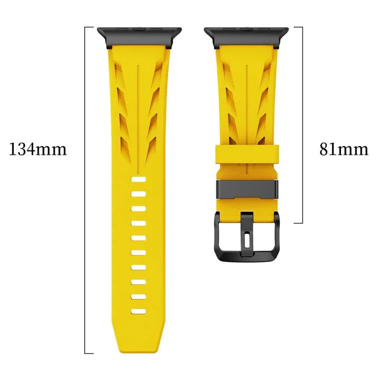 Dây đồng hồ silicone khóa chốt màu đen, dành cho Apple Watch 46mm / 49mm / 45mm / 44mm, dành cho Apple Watch 42mm / 41mm / 40mm / 38mm