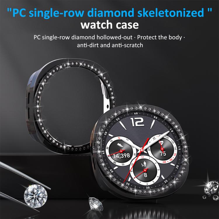 Vỏ bảo vệ đồng hồ PC rỗng hàng đơn kim cương xDfind, Dành cho Samsung Galaxy Watch8 44mm, Dành cho Samsung Galaxy Watch8 40mm