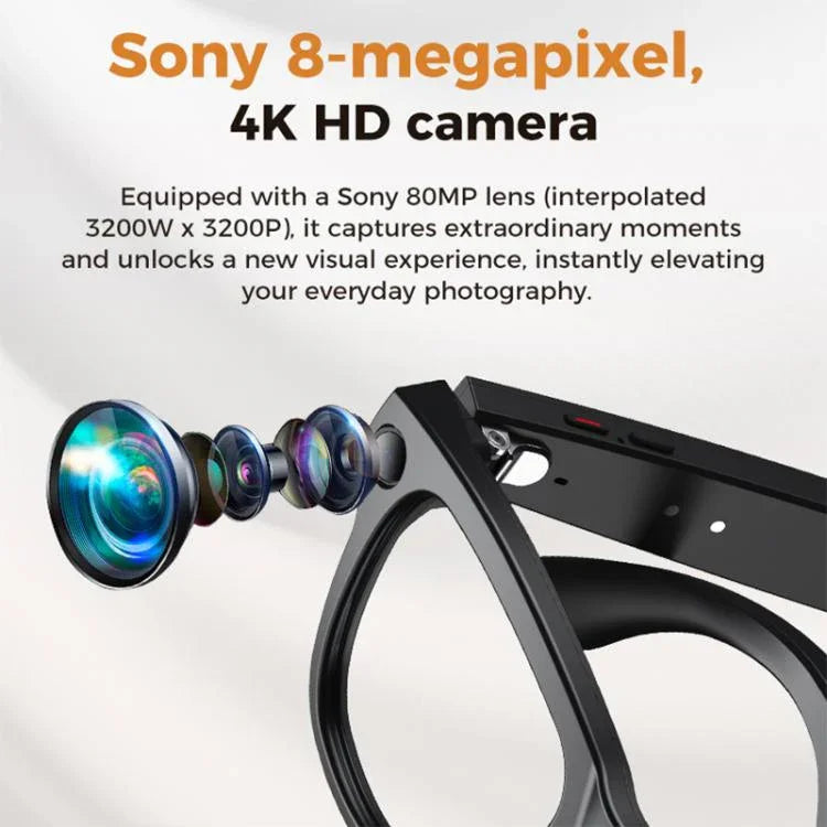 Kính Thông Minh AI M02 Ultra Camera 8MP Tròng Kính Chuyển Màu, với Hộp Sạc Màu Đen, với Hộp Sạc Màu Nâu