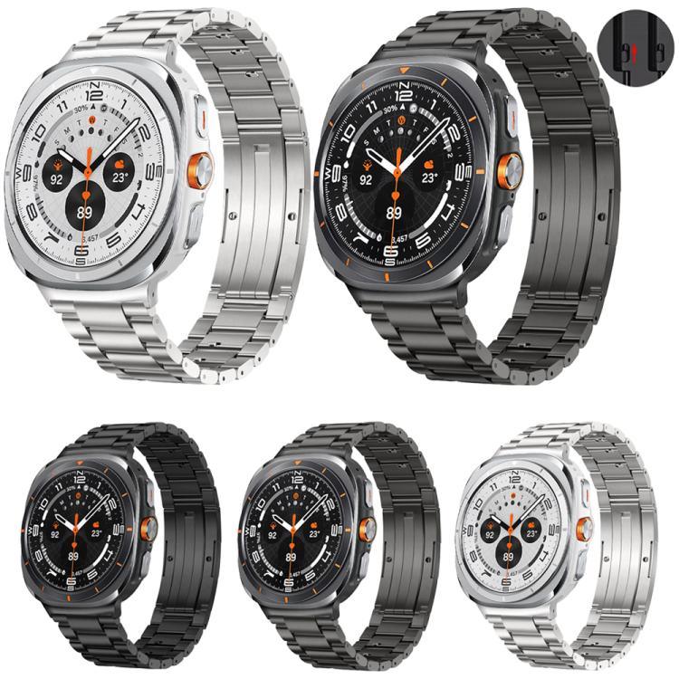 Dây đồng hồ hợp kim titan khóa HW ba hạt có thể tháo rời, Dành cho Samsung Galaxy Watch Ultra 47mm / Ultra 2025, Dành cho Samsung Galaxy Watch8 / Watch8 Classic