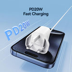 USAMS CC227 T65 PD20W USB-C / Type-C Single Port Fast Charger, UK Plug, CC227