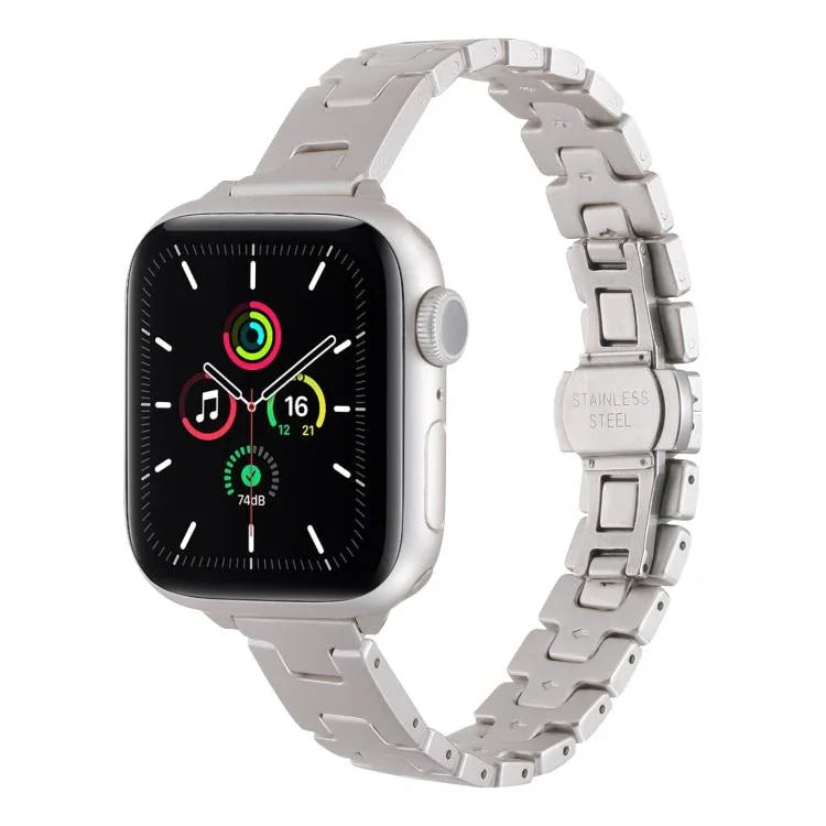 Dây đồng hồ kim loại thép không gỉ kiểu H rộng 14mm, dành cho Apple Watch 46mm / 49mm / 45mm / 44mm, dành cho Apple Watch 42mm / 41mm / 40mm / 38mm