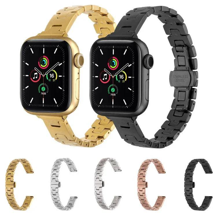 Dây đồng hồ kim loại thép không gỉ kiểu H rộng 14mm, dành cho Apple Watch 46mm / 49mm / 45mm / 44mm, dành cho Apple Watch 42mm / 41mm / 40mm / 38mm