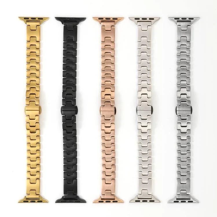 Dây đồng hồ kim loại thép không gỉ kiểu H rộng 14mm, dành cho Apple Watch 46mm / 49mm / 45mm / 44mm, dành cho Apple Watch 42mm / 41mm / 40mm / 38mm