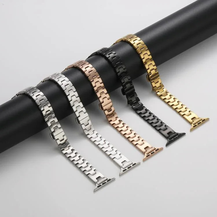 Dây đồng hồ kim loại thép không gỉ kiểu H rộng 14mm, dành cho Apple Watch 46mm / 49mm / 45mm / 44mm, dành cho Apple Watch 42mm / 41mm / 40mm / 38mm