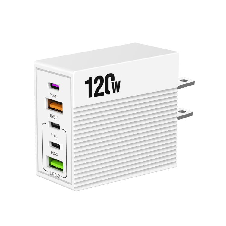 Bộ sạc đa cổng ADC-F007 120W 3xType-C Dual USB, phích cắm Mỹ, phích cắm EU, phích cắm Anh