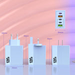 Bộ sạc đa cổng ADC-F007 120W 3xType-C Dual USB, phích cắm Mỹ, phích cắm EU, phích cắm Anh