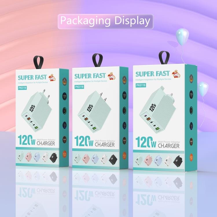 Bộ sạc đa cổng ADC-F007 120W 3xType-C Dual USB, phích cắm Mỹ, phích cắm EU, phích cắm Anh