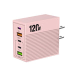 Bộ sạc đa cổng ADC-F007 120W 3xType-C Dual USB, phích cắm Mỹ, phích cắm EU, phích cắm Anh
