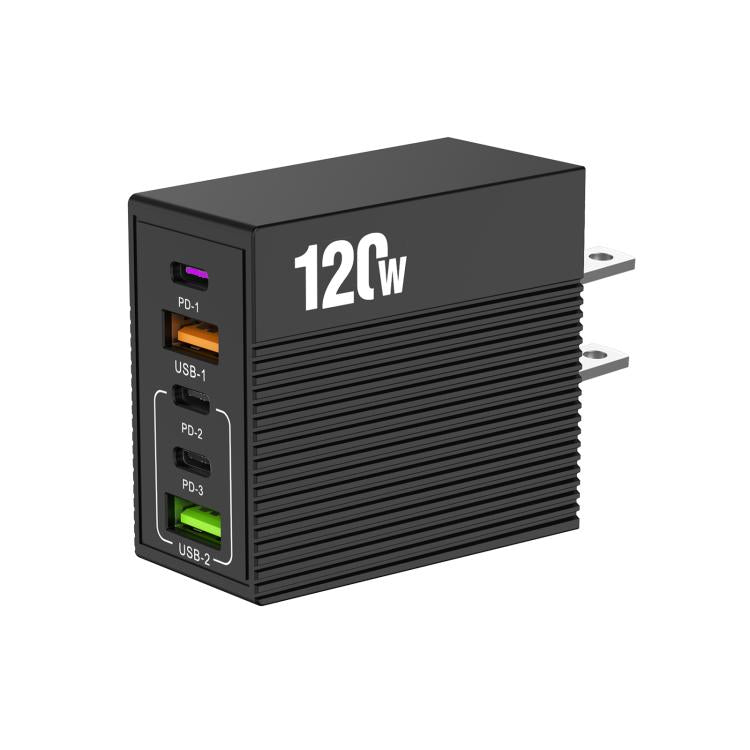 Bộ sạc đa cổng ADC-F007 120W 3xType-C Dual USB, phích cắm Mỹ, phích cắm EU, phích cắm Anh