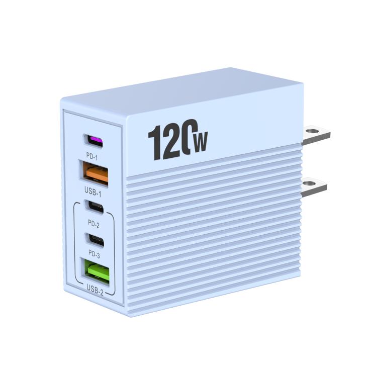 Bộ sạc đa cổng ADC-F007 120W 3xType-C Dual USB, phích cắm Mỹ, phích cắm EU, phích cắm Anh