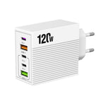 Bộ sạc đa cổng ADC-F007 120W 3xType-C Dual USB, phích cắm Mỹ, phích cắm EU, phích cắm Anh