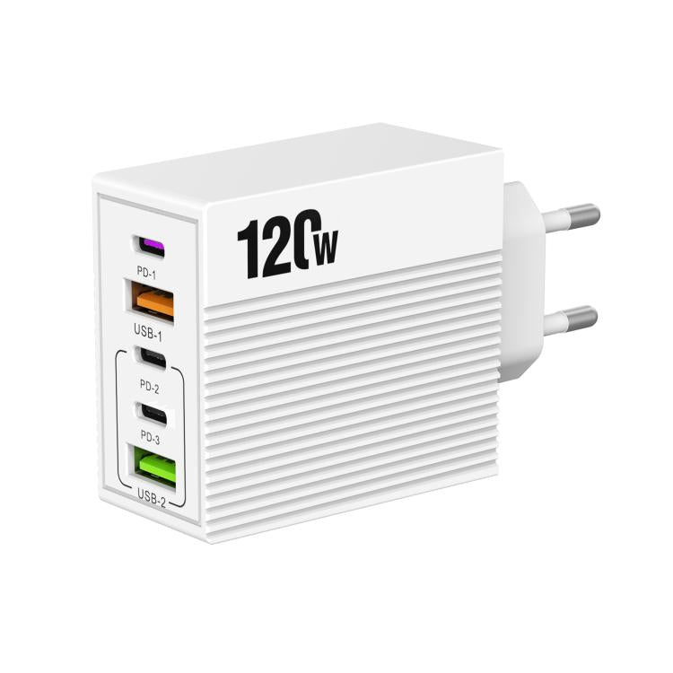 Bộ sạc đa cổng ADC-F007 120W 3xType-C Dual USB, phích cắm Mỹ, phích cắm EU, phích cắm Anh