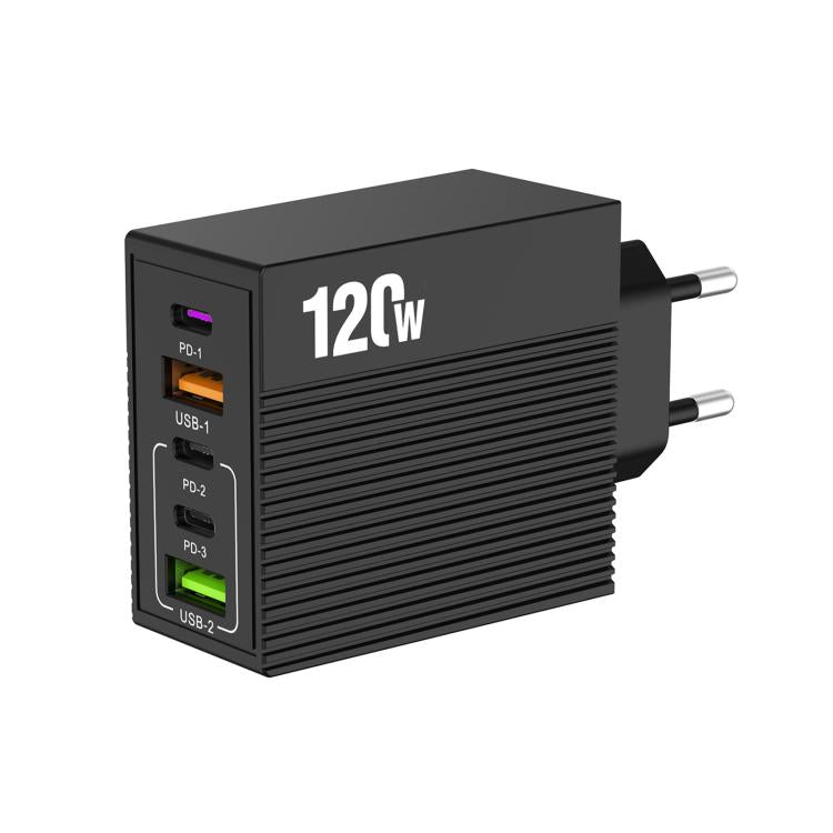 Bộ sạc đa cổng ADC-F007 120W 3xType-C Dual USB, phích cắm Mỹ, phích cắm EU, phích cắm Anh