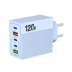 Bộ sạc đa cổng ADC-F007 120W 3xType-C Dual USB, phích cắm Mỹ, phích cắm EU, phích cắm Anh