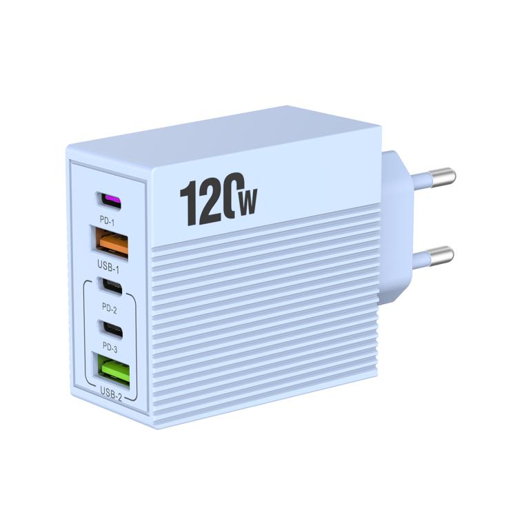 Bộ sạc đa cổng ADC-F007 120W 3xType-C Dual USB, phích cắm Mỹ, phích cắm EU, phích cắm Anh