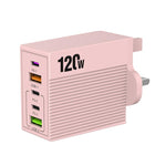 Bộ sạc đa cổng ADC-F007 120W 3xType-C Dual USB, phích cắm Mỹ, phích cắm EU, phích cắm Anh