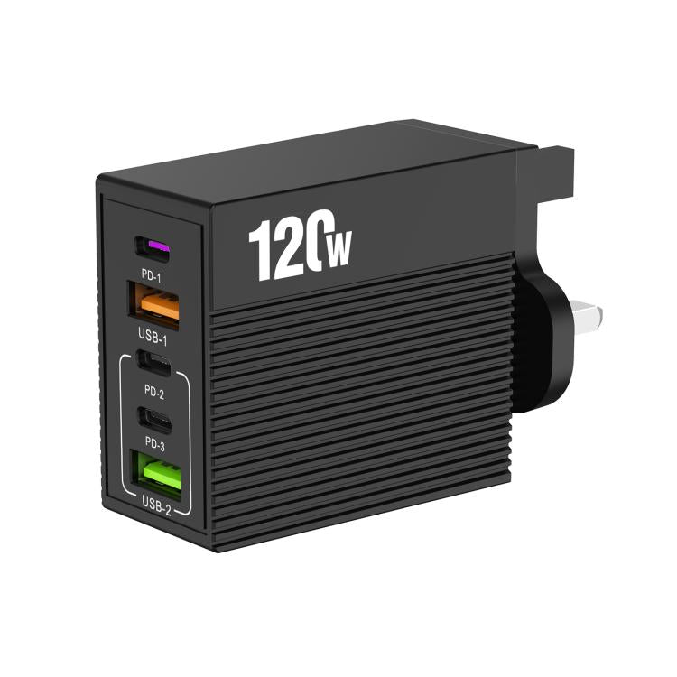 Bộ sạc đa cổng ADC-F007 120W 3xType-C Dual USB, phích cắm Mỹ, phích cắm EU, phích cắm Anh