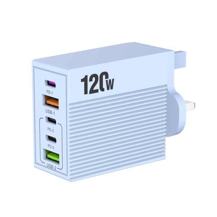 Bộ sạc đa cổng ADC-F007 120W 3xType-C Dual USB, phích cắm Mỹ, phích cắm EU, phích cắm Anh