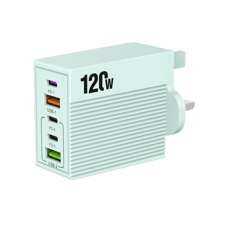 Bộ sạc đa cổng ADC-F007 120W 3xType-C Dual USB, phích cắm Mỹ, phích cắm EU, phích cắm Anh