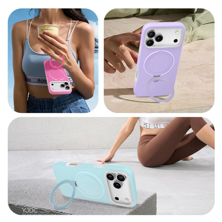 Jelly Liquid Silicone MagSafe Holder Phone Case, For iPhone 16 Pro, For iPhone 16, For iPhone 15 Pro Max, For iPhone 15 Pro, For iPhone 15