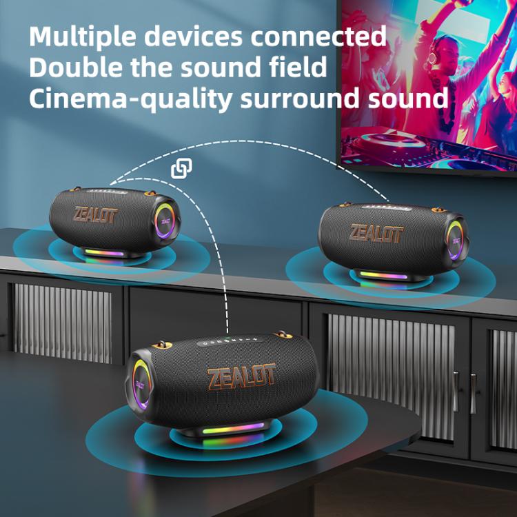Loa Bluetooth ngoài trời màu sắc rực rỡ Zealot S127 100W
