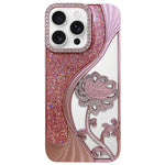 Ốp lưng điện thoại TPU mạ điện khắc rỗng hoa sen đính đá lấp lánh, dành cho iPhone 17 Pro Max, iPhone 17 Pro, iPhone 17, iPhone 16 Pro Max, iPhone 16 Pro, iPhone 16, iPhone 15 Pro Max, iPhone 15 Pro