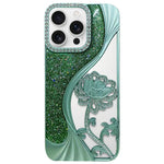 Ốp lưng điện thoại TPU mạ điện khắc rỗng hoa sen đính đá lấp lánh, dành cho iPhone 17 Pro Max, iPhone 17 Pro, iPhone 17, iPhone 16 Pro Max, iPhone 16 Pro, iPhone 16, iPhone 15 Pro Max, iPhone 15 Pro