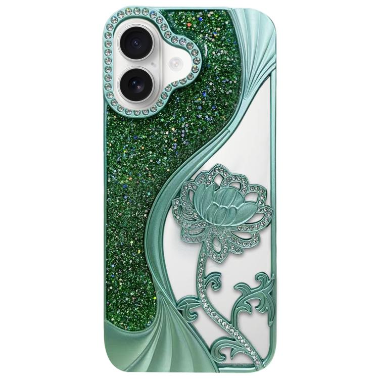 Ốp lưng điện thoại TPU mạ điện khắc rỗng hoa sen đính đá lấp lánh, dành cho iPhone 15, iPhone 14, iPhone 14 Pro, iPhone 14 Pro Max, iPhone 13 Pro Max, iPhone 13 Pro, iPhone 13, iPhone 12