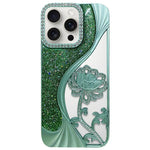Ốp lưng điện thoại TPU mạ điện khắc rỗng hoa sen đính đá lấp lánh, dành cho iPhone 15, iPhone 14, iPhone 14 Pro, iPhone 14 Pro Max, iPhone 13 Pro Max, iPhone 13 Pro, iPhone 13, iPhone 12
