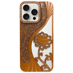 Ốp lưng điện thoại TPU mạ điện khắc rỗng hoa sen đính đá lấp lánh, dành cho iPhone 15, iPhone 14, iPhone 14 Pro, iPhone 14 Pro Max, iPhone 13 Pro Max, iPhone 13 Pro, iPhone 13, iPhone 12
