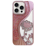 Ốp lưng điện thoại TPU mạ điện khắc rỗng hoa sen đính đá lấp lánh, dành cho iPhone 15, iPhone 14, iPhone 14 Pro, iPhone 14 Pro Max, iPhone 13 Pro Max, iPhone 13 Pro, iPhone 13, iPhone 12