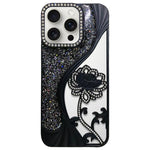 Ốp lưng điện thoại TPU mạ điện khắc rỗng hoa sen đính đá lấp lánh, dành cho iPhone 15, iPhone 14, iPhone 14 Pro, iPhone 14 Pro Max, iPhone 13 Pro Max, iPhone 13 Pro, iPhone 13, iPhone 12
