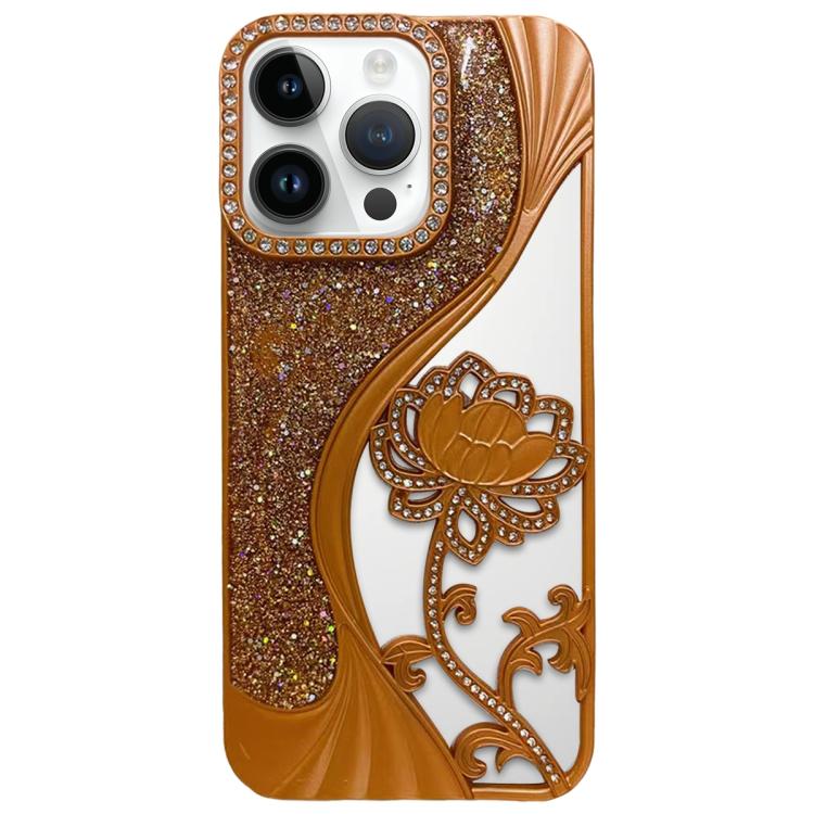 Ốp lưng điện thoại TPU mạ điện khắc rỗng hoa sen đính đá lấp lánh, dành cho iPhone 12 Pro Max, iPhone 12 Pro, iPhone 11 Pro Max, iPhone 11