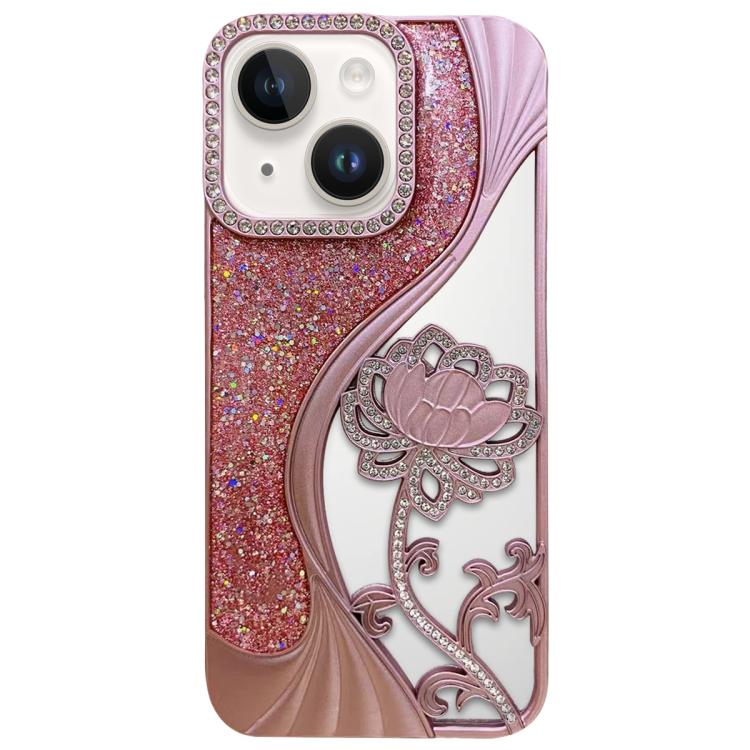 Ốp lưng điện thoại TPU mạ điện khắc rỗng hoa sen đính đá lấp lánh, dành cho iPhone 12 Pro Max, iPhone 12 Pro, iPhone 11 Pro Max, iPhone 11