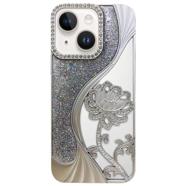 Ốp lưng điện thoại TPU mạ điện khắc rỗng hoa sen đính đá lấp lánh, dành cho iPhone 12 Pro Max, iPhone 12 Pro, iPhone 11 Pro Max, iPhone 11