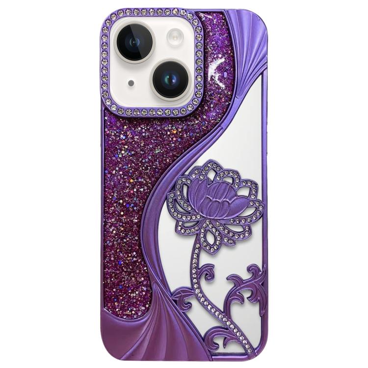 Ốp lưng điện thoại TPU mạ điện khắc rỗng hoa sen đính đá lấp lánh, dành cho iPhone 12 Pro Max, iPhone 12 Pro, iPhone 11 Pro Max, iPhone 11