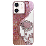 Ốp lưng điện thoại TPU mạ điện khắc rỗng hoa sen đính đá lấp lánh, dành cho iPhone 12 Pro Max, iPhone 12 Pro, iPhone 11 Pro Max, iPhone 11