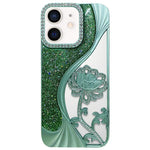 Ốp lưng điện thoại TPU mạ điện khắc rỗng hoa sen đính đá lấp lánh, dành cho iPhone 12 Pro Max, iPhone 12 Pro, iPhone 11 Pro Max, iPhone 11