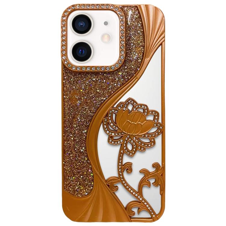 Ốp lưng điện thoại TPU mạ điện khắc rỗng hoa sen đính đá lấp lánh, dành cho iPhone 12 Pro Max, iPhone 12 Pro, iPhone 11 Pro Max, iPhone 11