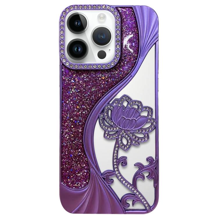 Ốp lưng điện thoại TPU mạ điện khắc rỗng hoa sen đính đá lấp lánh, dành cho iPhone 12 Pro Max, iPhone 12 Pro, iPhone 11 Pro Max, iPhone 11